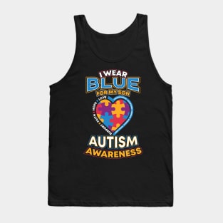 I Wear Blue for My Son Autism Awareness Tank Top